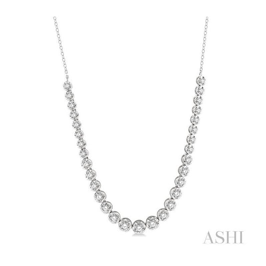 ASHI Illusion Diamond Necklace 99932PPFGNKWG