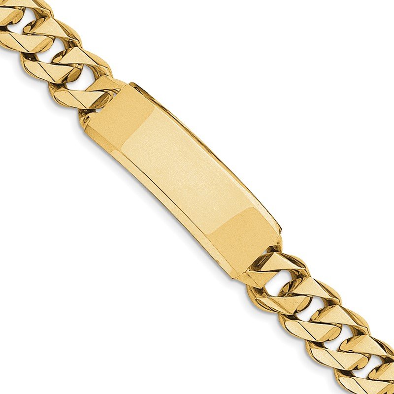 Quality Gold 14k Hand-polished Curb Link ID Bracelet LK121ID-8.5