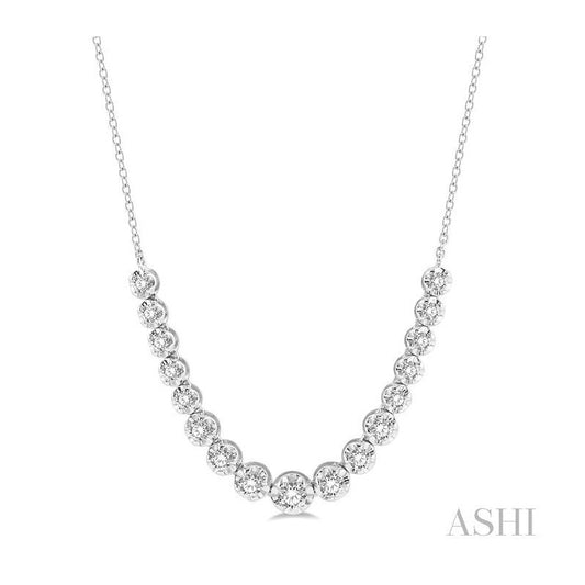 ASHI Illusion Diamond Necklace 99931PPFGNKWG