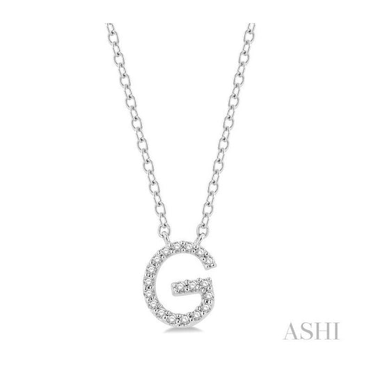 ASHI Block 'G' Initial Diamond Pendant 912F9PPTSPDWG-G
