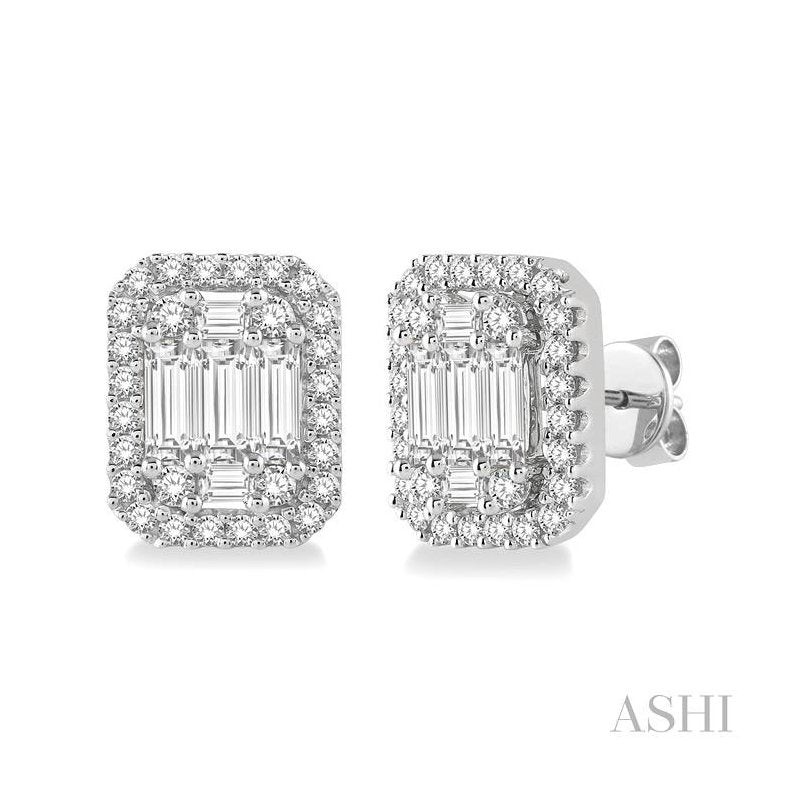 ASHI Halo Fusion Diamond Earrings 970A1PPFVERWG