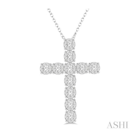 ASHI Cross Lovebright Essential Diamond Pendant 904A2PPFGPDWG