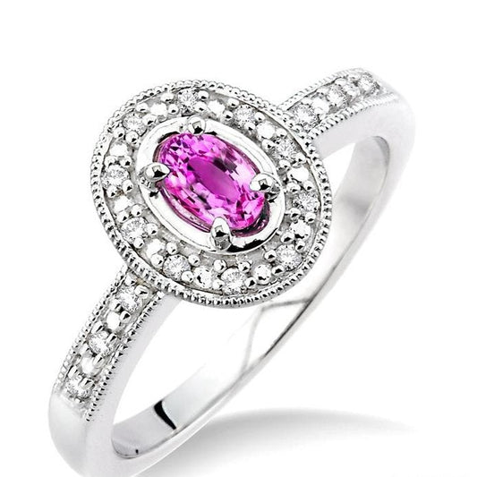 Parkplace Jewelers Oval Shape Gemstone & Halo Diamond Ring 42498PPFSPSPWG
