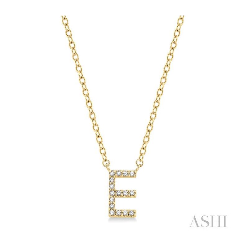 ASHI Block 'E' Initial Diamond Pendant 912F9PPFSPDYG-E