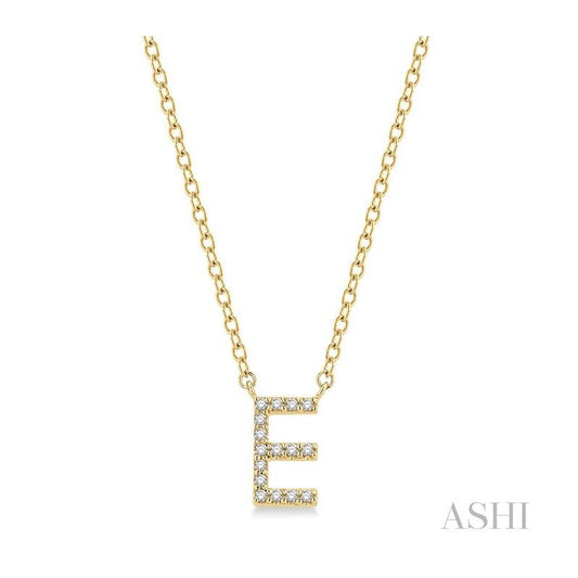 ASHI Block 'E' Initial Diamond Pendant 912F9PPFSPDYG-E