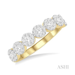 ASHI Round Shape 7 Stone Lovebright Essential Diamond Wedding Band 152D3PPFGYW