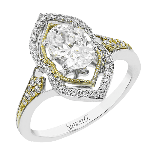 Engagement Ring in 18k Gold with Diamonds LR2930 WHITE 18K SEMI 2T