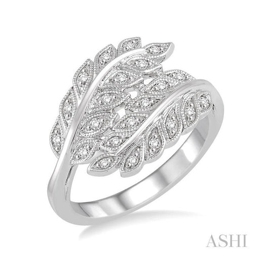 ASHI Silver Leaf Diamond Fashion Ring 86508PPSSSLRG