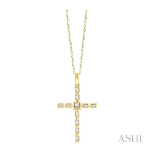 ASHI Cross Diamond Pendant 959B7PPTGPDYG