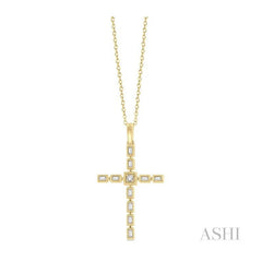ASHI Cross Diamond Pendant 959B7PPTGPDYG