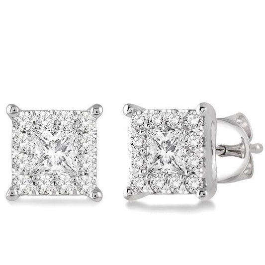 Parkplace Jewelers Princess Shape Lovebright Diamond Stud Earrings 98442PPFVERWG