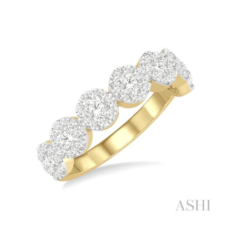 ASHI Round Shape 7 Stone Lovebright Essential Diamond Wedding Band 152D2PPFGYW