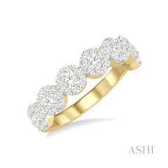 ASHI Round Shape 7 Stone Lovebright Essential Diamond Wedding Band 152D2PPFGYW