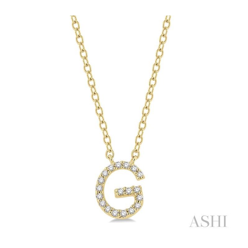 ASHI Block 'G' Initial Diamond Pendant 912F9PPTSPDYG-G