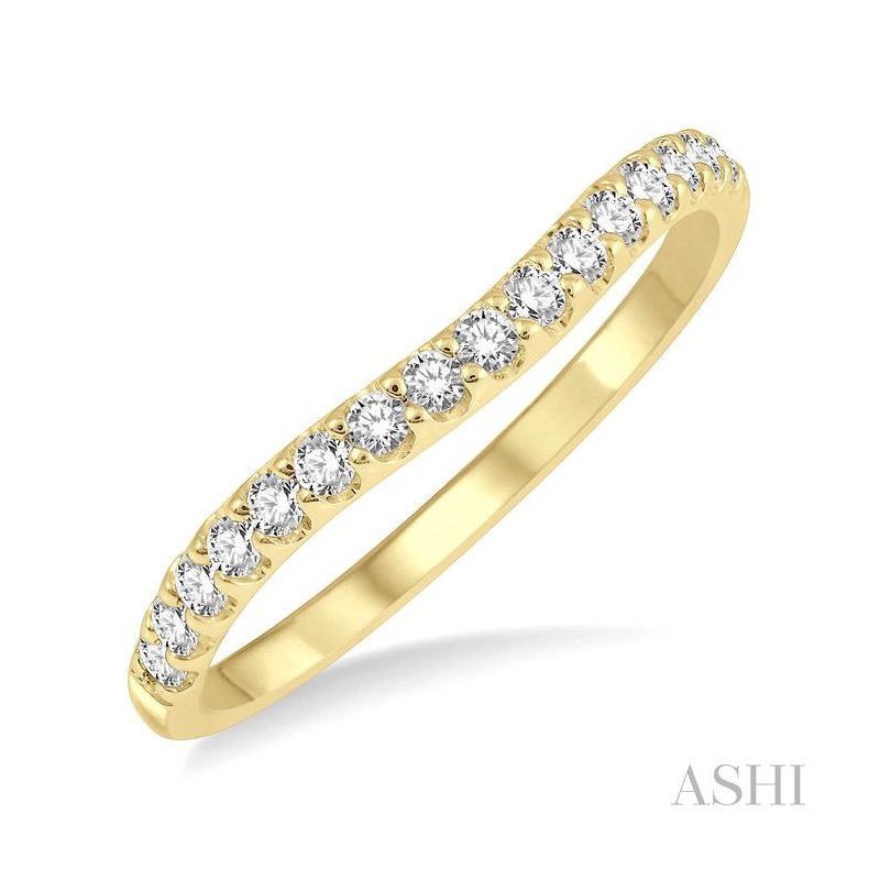 ASHI Curved Diamond Wedding Band 30346PPFGYG