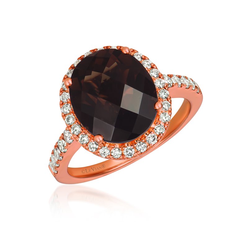 Le Vian 14K Strawberry Gold® Chocolate Quartz® 4 1/4 cts. Ring GECR 43WG