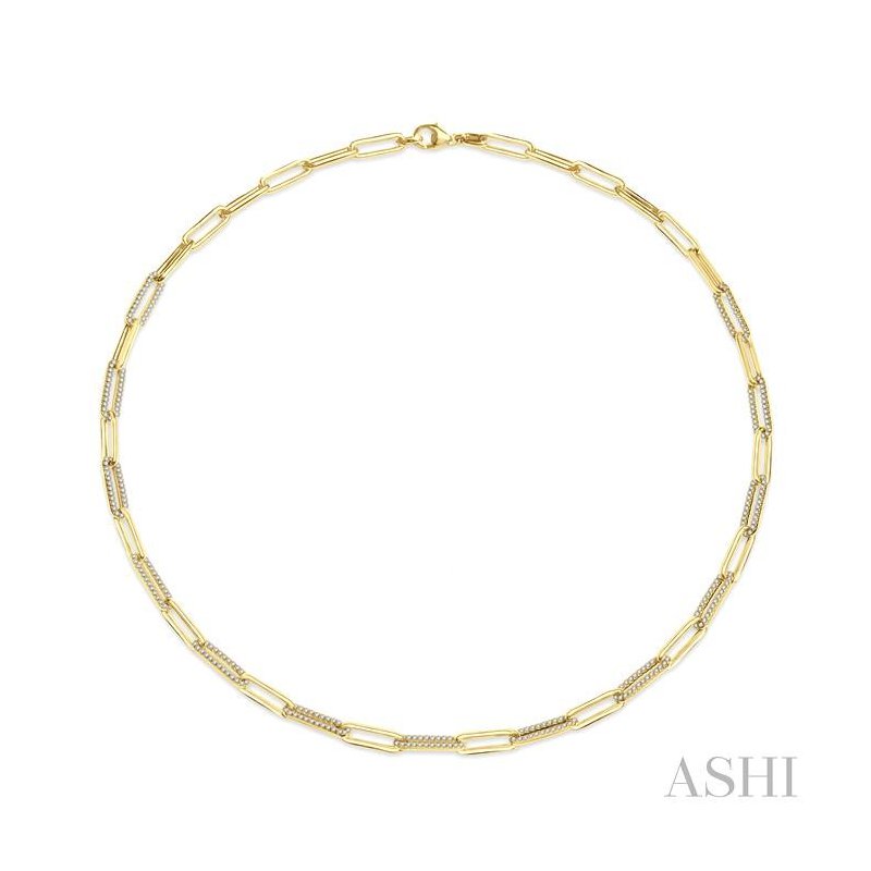 ASHI Paper Clip Diamond Fashion Necklace 99612PPFHNKYG
