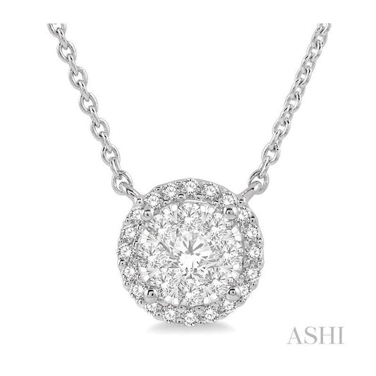 ASHI Round Shape Halo Lovebright Essential Diamond Pendant 9965UPPFVNKWG