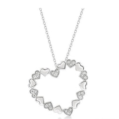 Parkplace Jewelers Silver Puffed Heart Shape Diamond Pendant 84109PPSSSLPD