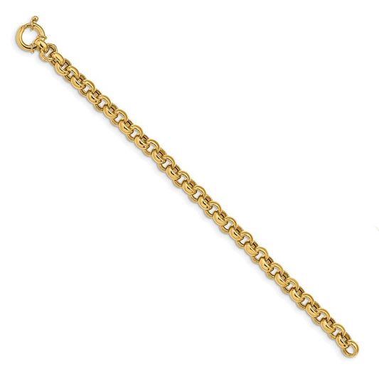 Quality Gold 14K Polished Fancy Rolo Link Bracelet SF2606-7.5