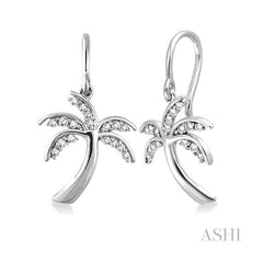 ASHI Palm Tree Diamond Fashion Earrings 63796PPFXERWG