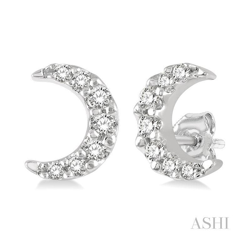 ASHI Crescent Petite Diamond Fashion Earrings 642A9PPTSERWG