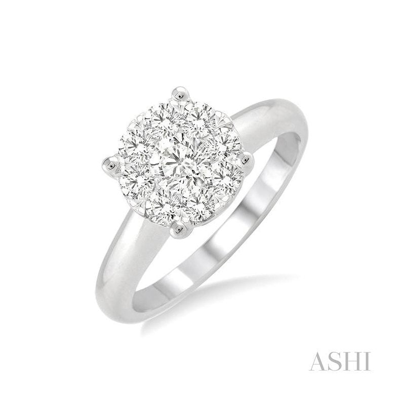 ASHI Round Shape Lovebright Essential Diamond Ring 36906PPFGWG