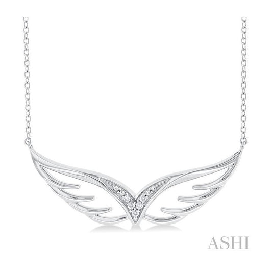 ASHI Silver Angel Wings Diamond Fashion Pendant 84189PPSSSLPD
