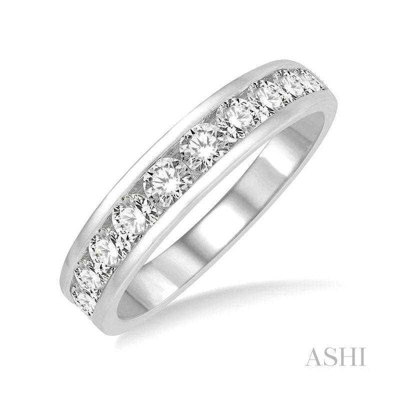 ASHI 11 Stone Channel Set Diamond Wedding Band 33311PPFGWG