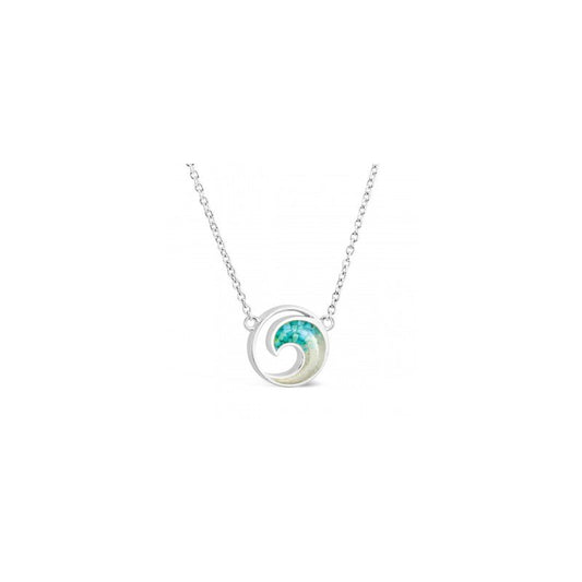 Ocean City sand and turquoise wave stationary necklace