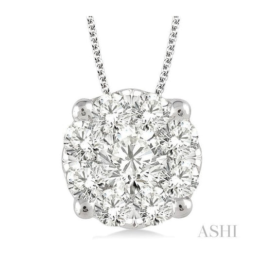 ASHI Round Shape Lovebright Essential Diamond Solitaire Pendant 91750PPFGPDWG-2.00