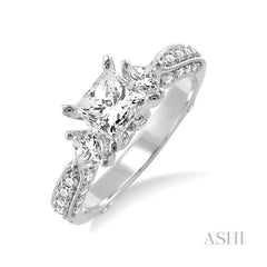 ASHI Princess Shape Past Present & Future Diamond Engagement Ring 25600PPFVWG-LE-1.45