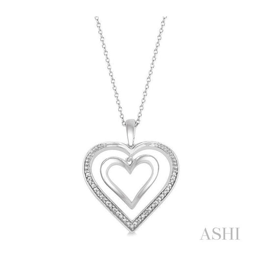 ASHI Silver Double Heart Shape Diamond Fashion Pendant 84159PPSSSLPD