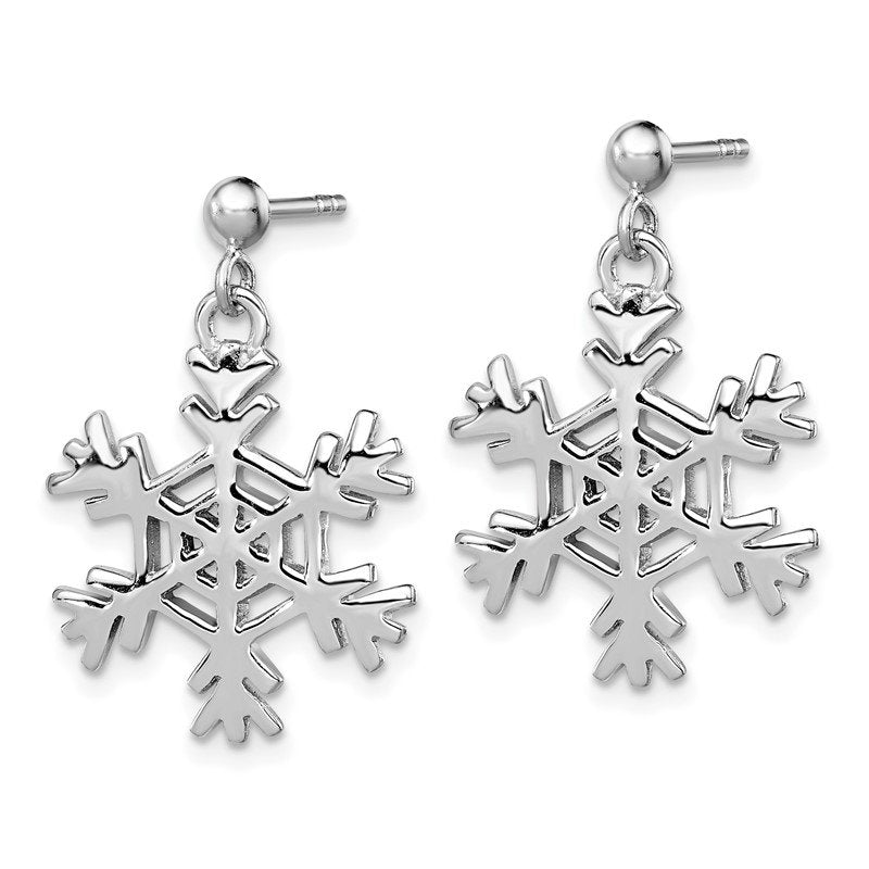 Quality Gold Sterling Silver Rhodium-plated Snowflake Earrings and Pendant Set QST60