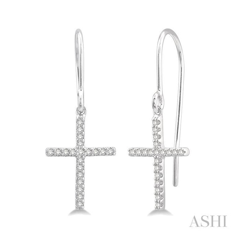 ASHI Cross Petite Diamond Fashion Earrings 624A8PPTSERWG