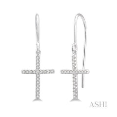ASHI Cross Petite Diamond Fashion Earrings 624A8PPTSERWG