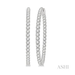 ASHI Inside-Out Diamond Hoop Earrings 628C0PPFGERWG-5.00