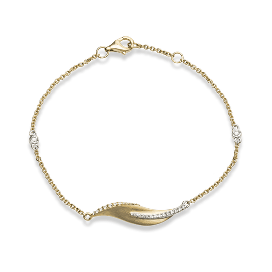 Fallen Leaves Bracelet in 18k Gold with Diamonds LB2282_WHITE_18K_X