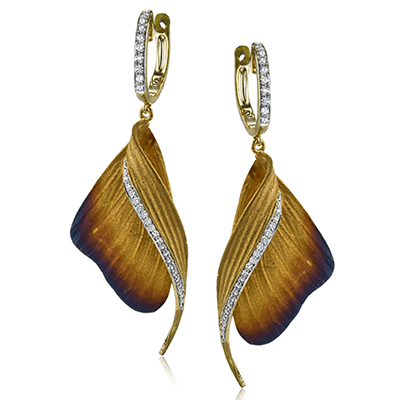 Fallen Leaves Earrings in 18k Gold with Diamonds DE171 WHITE 18K X