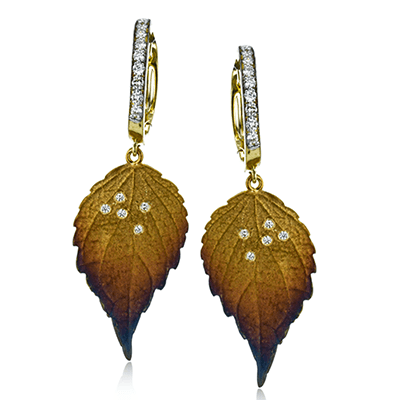 Fallen Leaves Earrings in 18k Gold with Diamonds DE184_WHITE_18K_X