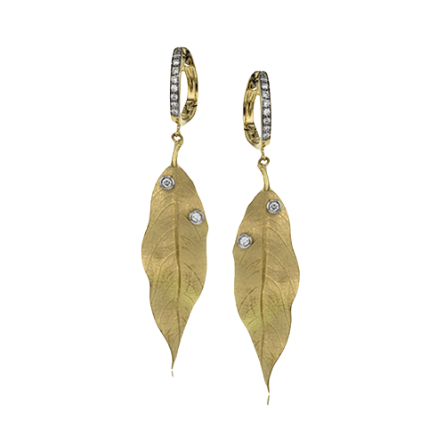 Fallen Leaves Earrings in 18k Gold with Diamonds DE264-W WHITE 18K X WHITE