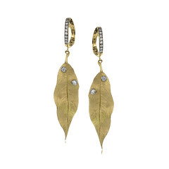 Fallen Leaves Earrings in 18k Gold with Diamonds DE264-W WHITE 18K X WHITE