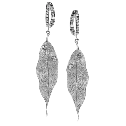 Fallen Leaves Earrings in 18k Gold with Diamonds DE264-W WHITE 18K X WHITE