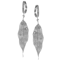 Fallen Leaves Earrings in 18k Gold with Diamonds DE264-W WHITE 18K X WHITE