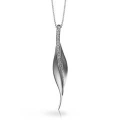 Fallen Leaves Pendant Necklace in 18k Gold with Diamonds DP113 WHITE 18K X