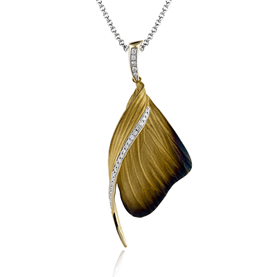 Fallen Leaves Pendant Necklace in 18k Gold with Diamonds DP171 WHITE 18K X