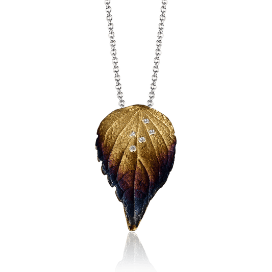 Fallen Leaves Pendant Necklace in 18k Gold with Diamonds DP184_WHITE_18K_X