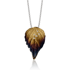 Fallen Leaves Pendant Necklace in 18k Gold with Diamonds DP184_WHITE_18K_X