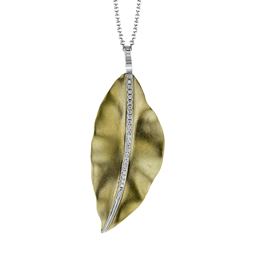 Fallen Leaves Pendant Necklace in 18K Gold with Diamonds LP4521-Y_WHITE_18K_X_2T