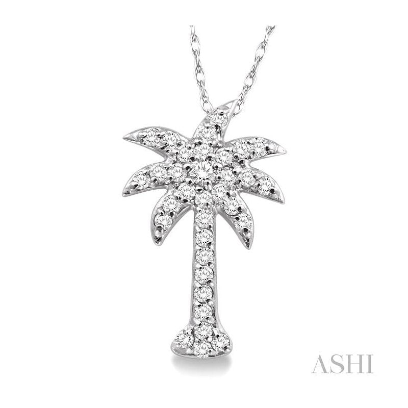 ASHI Palm Tree Diamond Fashion Pendant 63717PPFXPDWG